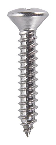 Hillman 823718 12 x 1.25 in. Phillips Oval Head Sheet Metal Screws Stainless Steel - Box of 100