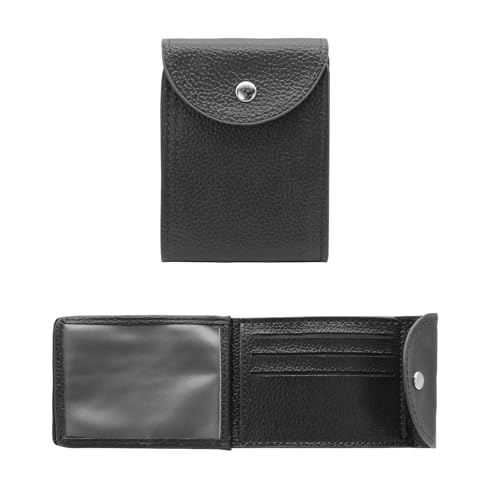 Card & ID Cases, Credit Card Holder for Men and Women Multifunctional Slim Wallet with 2 Photo/Driver Positions (3.5 * 2.5 inches) and 6 Card Positions 2-in-1 Card Protection Cover (Black)