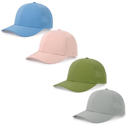Image of Quick Dry Baseball Cap Curved Brim Mesh Snapback Hat for Men Women