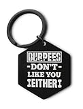 lauthings burpees don't like you either portachiavi, portachiavi, targhetta d'identità, spilla, burpees don't like you, nero lucido., taglia unica