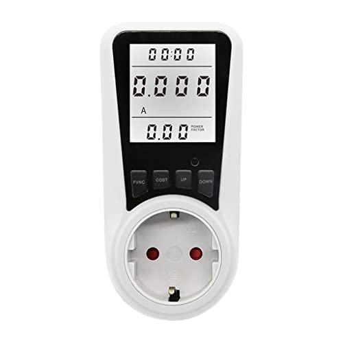 barenx Electricity Monitor Power Meter Electricity Analyzer Large Display Screen Plug-in Socket Power Meter Wattage Voltage Indicator - EU Standard