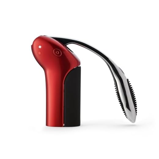 Rabbit Original Vertical Lever Corkscrew Wine Opener with Foil Cutter and Extra Spiral (Candy Apple Red)