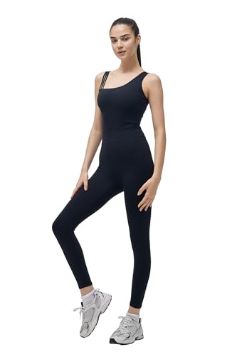 Image of LOVESOFT Workout Jumpsuits for Women Sleevesless Bodycon Backless Unitard
