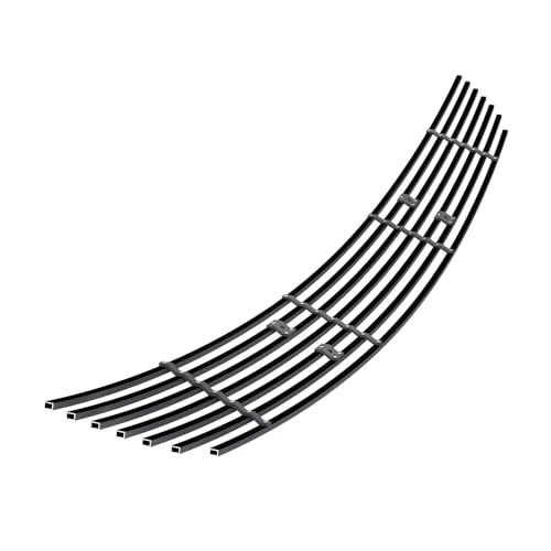 Image of APS Compatible with Nissan Murano 2003-2008 Lower Bumper Stainless Steel Black 8x6 Horizontal Billet Front Grill Grille Insert N66486J