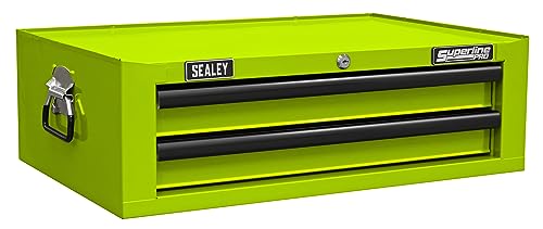 Image of Sealey Mid-Box 2 Drawer with Ball-Bearing Slides-Green/Black, Stainless Steel, Large