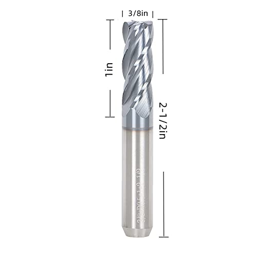 Image of 3 /8 Inch Milling Cutter 4 Slot Carbide End Milling Cutter Suitable for Aluminum Cutting Non-Ferrous Metal Cutting 1 Pieces
