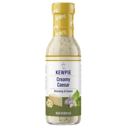 Image of KEWPIE Creamy Caesar Dressing & Sauce, Savory Garlic & Pepper Flavor, Perfect for Salads, Wraps, Dips & Marinades, 12 fl oz