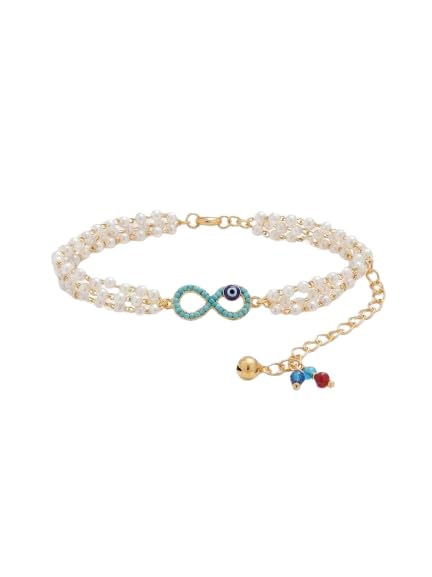 Handmade Rakhi with Pearl Chain, Evil Eye Infinity Charm | Rakhi Combo For Bhai & Bhabhi-image-33