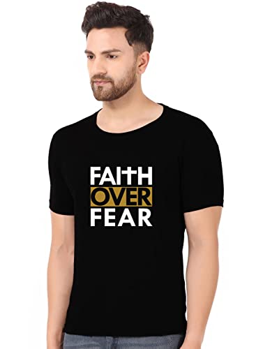 Image of God Faith and Pray Printed Premium Trending Tshirts | Round Neck Half Sleeve Regular Fit Black Tshirt for Men | Cotton Summer Wear Stylish Unisex Tshirt | Best Gifts Tees