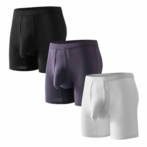 ONEFIT Men's Underwear Boxer Briefs Stretch Breathable Boxers Long Leg Shorts Separate Pouch Trunks