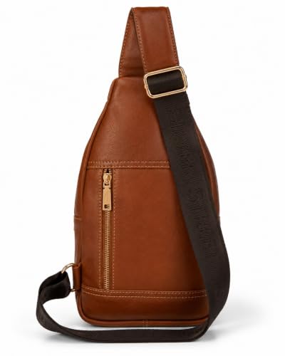 Image of Allen Cooper Premium Leather Sling Bag for Men | Crossbody Messenger Bag with Adjustable Shoulder Strap | Travel Organizer Shoulder Bag for Daily Use, Office & Outdoor Carry
