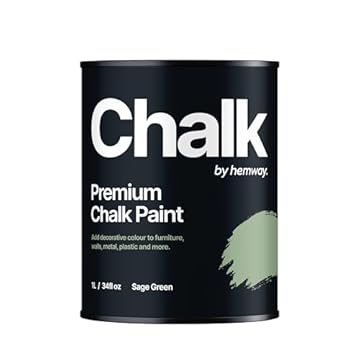 Hemway - Premium Chalk Paint - Sage Green 1 L | Chalky Matt Shabby Chic Finish for Interior Furniture & Walls | Quick Dry & 1 Coat