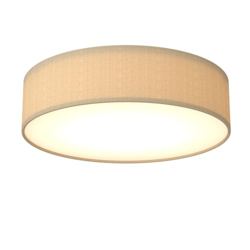 CALEX Plafonnier LED, 40 cm, Abat-jour en Tissu, Taupe, Douille E27, Lumière Blanche Chaude,...