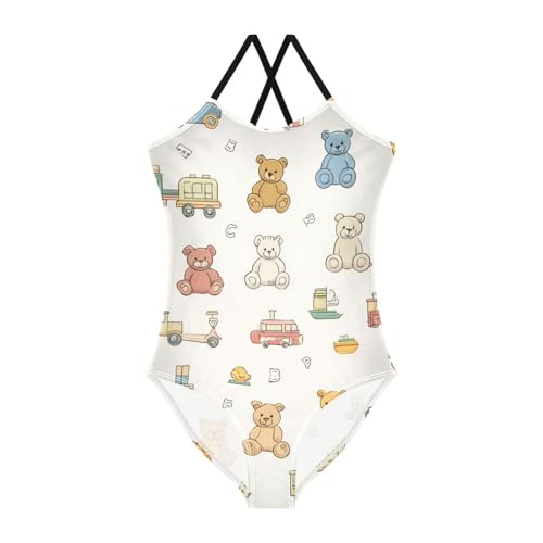 Bolaz Girls Swimsuits One-Piece Bathing Suits Multicolor Kids Sport Summer Beach Swimwear for 3-10 Years Old-Cute Animal Toys