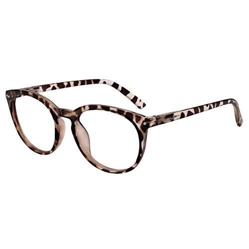 Image of MARE AZZURO Blue Light Blocking Reading Glasses Women Round Computer Readers 0 1.0 1.25 1.5 1.75 2.0 2.25 2.5 2.75 3.0 3.5 4.0 5.0 6.0 (Brown, 250)