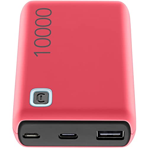 Cellularline | Power Bank ESSENCE 10000 | Caricabatterie Portatile da 10000mAh - Input 1xUSB-C, 1xMICRO USB, 10.5W - Output 1xUSB 12W (Pink)