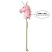 HollyHOME Plush Unicorn Stick Horse with Wood Wheels Real Pony Neighing and Galloping Sounds Plush Toy Pink 37 Inches(AA Batteries Required)