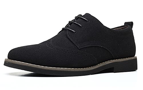 Santimon Mens Fashion Suede Leather Wingtip Oxfords Business Dress Casual Brogue Derby Shoes2