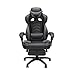 RESPAWN 110 Ergonomic Gaming Chair with Footrest Recliner - Racing Style High Back PC Computer Desk Office Chair - 360 Swivel, Adjustable Lumbar Support, Headrest Pillow, Padded Armrests - 2019 Grey