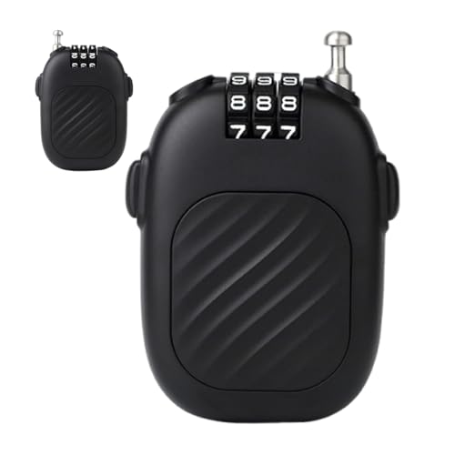 Cable antirrobo – Bloqueo retráctil para cochecito | Candado de combinación, armario de seguridad con cable de acero, para armario, cochecito, cerradura de equipaje, Maletas, de viaje