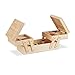 Produktbild Relaxdays Nähkästchen Holz, 5 Fächer, ausklappbar, ohne Inhalt, Griffe, natürliche Optik, HBT: 12 x 26 x 15,5 cm, Natur