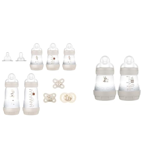 Image of MAM Newborn Essentials 10-Piece Gift Set and 2 Count Easy Start Anti Colic 5 oz Baby Bottles