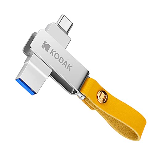 KODAK USB Stick 64GB mit USB 3.0 und USB 3.1-Type-C, bis zu 120MB/s, Metall USB Speicherstick für Android Handy, Telefon…