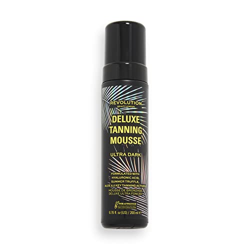 Revolution Beauty, Deluxe Tanning Mousse, Non Sticky Formula with Hyaluronic Acid, Ultra Dark, 200ml