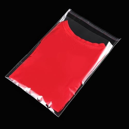 Clear Resealable Cellophane Plastic Bags Self Adhesive for Packaging Shirts, Clothing and Products,100 Pcs 10x14 Inches Self Sealing Cellophane Bags - 4