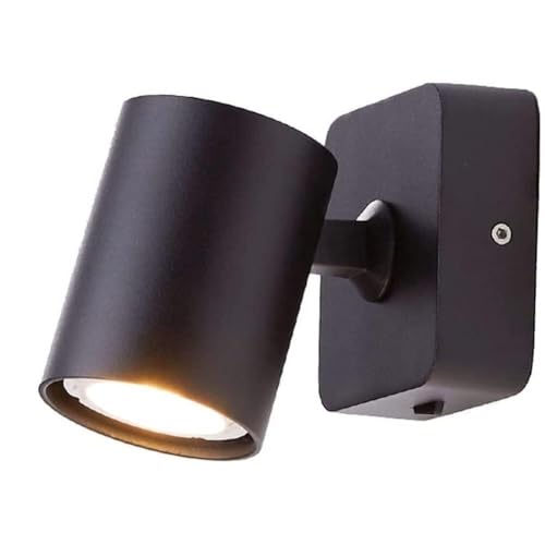 ZLLFHS Foco de Pared LED Creativo con Interruptor Lámpara de Pared de Lectura de cabecera giratoria Apliques de Pared con Pantalla Interior para cabecera La Imagen se Puede enfocar (Negro), tamaño