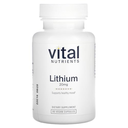 Vital Nutrients Lithium Orotate - Vegan Lithium Supplements for Memory, State of Mind, and