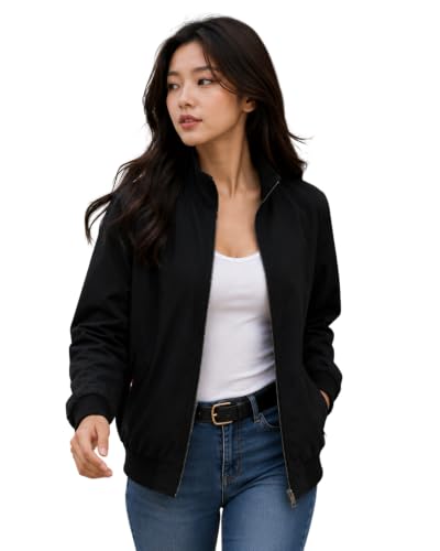 Image of Women's Regular Fit Jacket For Casual Wear || Full Zip Mock Neck Casual Jacket | Full Sleeve Oversized Stylish Jacket For Women ||Regular Fit Zip-Up Casual jacket | bomber jacket for women