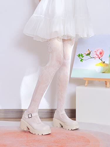 Image of Sahabowi Women Tights, Sheer High Waist Pantyhose, Vintage Control Top Stockings, Siwa7
