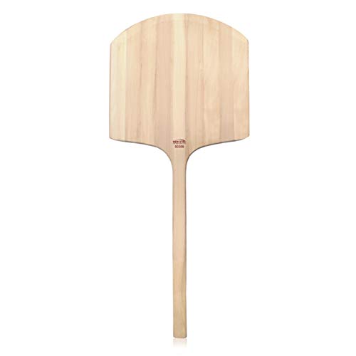 Image of New Star Foodservice 50356 Restaurant-Grade Wooden Pizza Peel, 18 inch L x 18 inch W Plate, with 24 inch L Wooden Handle, 42 inch Overall Length