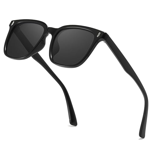 HASFOX Polarized Sunglasses for Women Men Classic Trendy Stylish Oversized Square Shades UV400 Protection with Case SG819