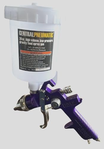 Central Pneumatic 47016 High Volume Low Pressure Gravity Feed Spray Gun, 20 oz