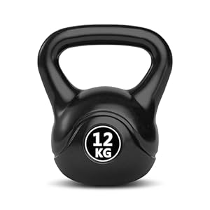 Bestfor Kettlebell Vinyl Coated, Black, Weight Lifting Strength Kettle Bell, for Training, Cardio, Fitness, Muscle Exercise Chart, Body Building, Home Gym Workout 4kg, 6kg, 8kg, 10kg,12kg,16kg,20kg