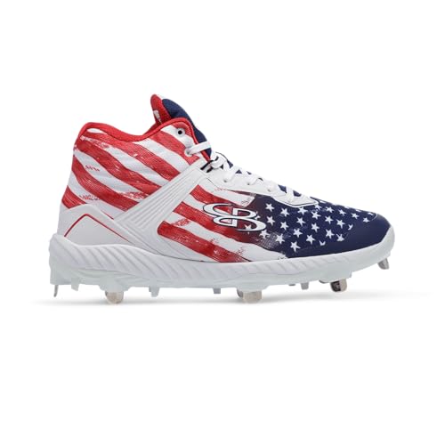 Boombah Victor Men's Metal Cleat Mid - USA Patriot - Multiple Sizes3