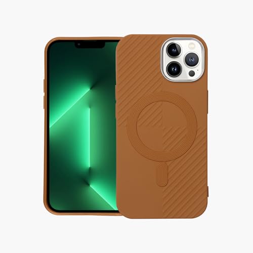 Image of AIBEX Hybrid iPhone 14 Pro Back Cover Case Compatibe with Mag Saf | Shockproof Design |Camera Protection Bump | Back Cover Case for iPhone 14 Pro (PC, TPU) (Brown)
