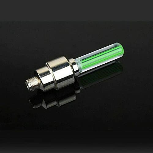 Motorcycle Non-Flashing Tire Valve Stem Led Covers 2-Piece Green #TOP1