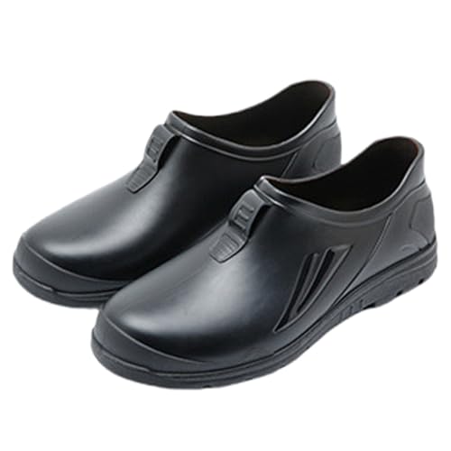 Zapatos de lluvia cortos para hombre - botas de goma para hombre antideslizantes transpirables zapatos de jardín impermeables botas cortas para exteriores y todas las estaciones Zapatos de trabajo