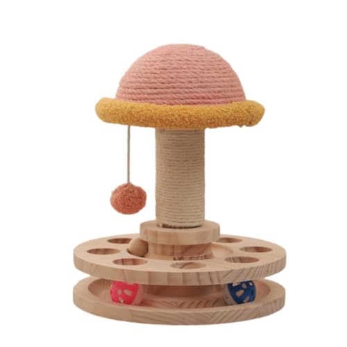 NIBHZ Solid Wood Turntable cat Toy sisal Claw Grinding and Amusing All-in-one cat Scratching Board cat Supplies,D
