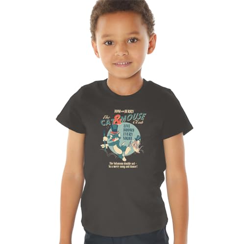 Popfunk Tom and Jerry The Cat & Mouse Club Kids T-Shirt for Youth Toddler Boys and Girls