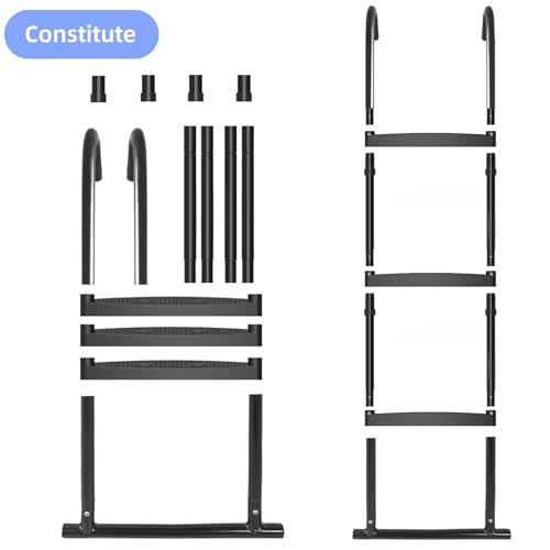 image for Gardenature Trampoline Ladder, 3-Steps with Horizontal Wide Steps,Univ