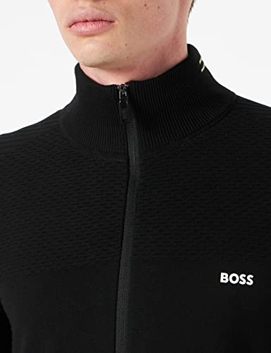 BOSS Hommes Zodir SR22 Cardigan zippé en Coton Biologique avec Structures mélangées - Image 4