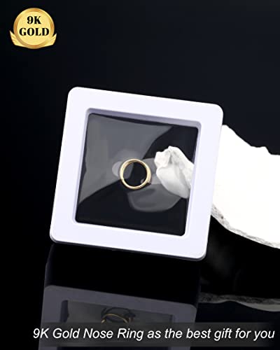 Meiighting 14K Solid Gold Double Nose Rings Hoop For Single Piercing 20G Twist Nose Ring Double Hoop For Women Nose Piercing Jewelry For Men Nose Hoops #TOP6