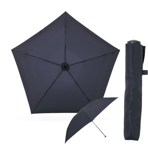 [AMVEL]アンベル 折りたたみ傘 pentagon72 世界最軽量 72g コンパクト 収納 3.5cm×21cm カーボン骨 晴雨兼用 耐風 雨用 雨傘 撥水 UVカット 男女兼用 A1551 (ネイビー)