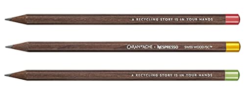 Caran d'Ache Nespresso Swiss Wood 3 lápices de grafito miniatura 4
