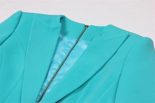 Women's Chic Suit Dress Notched Collar Long Sleeves Single Button Mini Dresses for Party Office Ladies Blazer Jacket2