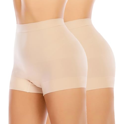 Image of Werena Seamless Shaping Boyshorts Panties for Women Slip Shorts Under Dress Shapewear Shorts